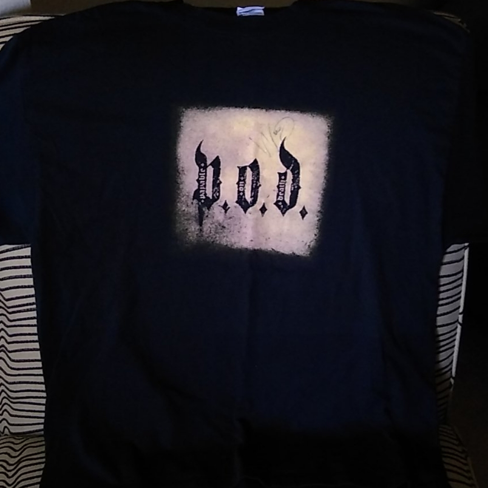 POD tour shirt signed by the drummer wuv